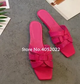 picture 3 Лидер продаж синий телесный, красный из лакированной кожи дань с круглым носком женские тапочки летние шлепки обувь в римском стиле обувь на плоской подошве женские сандалии обувь - Цвет: picture 3