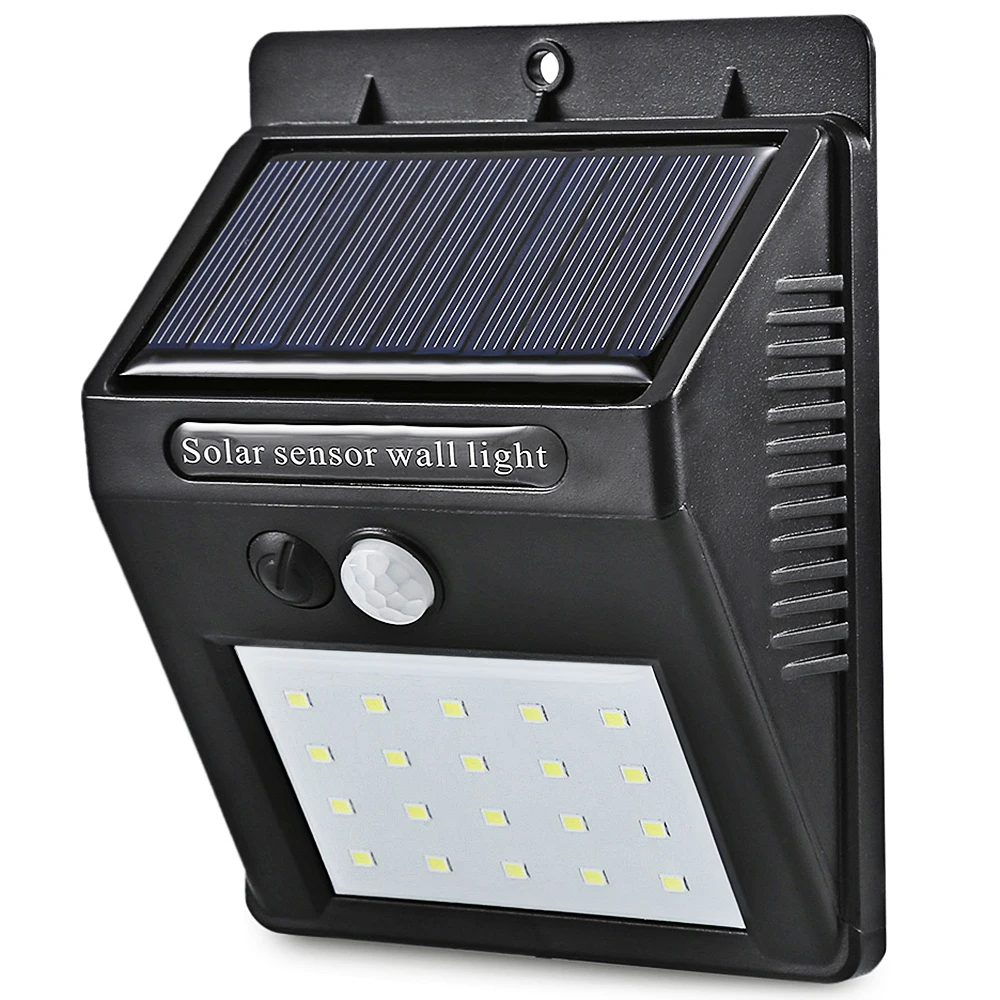 YM SHS 003 20 светодиодов Солнечная лампа датчик движения настенный светильник IP65