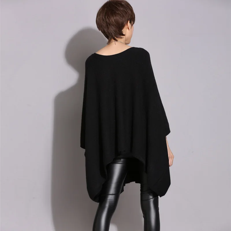 2018 Winter New Loose Large yard Ms. Sweaters Knitted Long section Neck Warmth Batbolt | Женская одежда