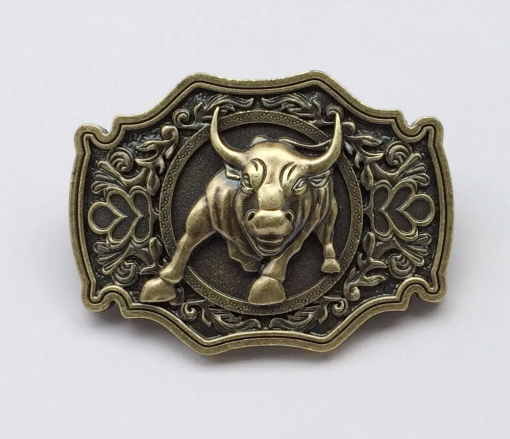 Новое поступление~ 3D Bull твердая латунная пряжка для ремня в западном стиле металлическая ковбойская
