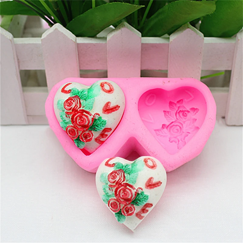 Форма для мыла розовое сердце Силиконовое Мыло DIY форма ручной работы мыло