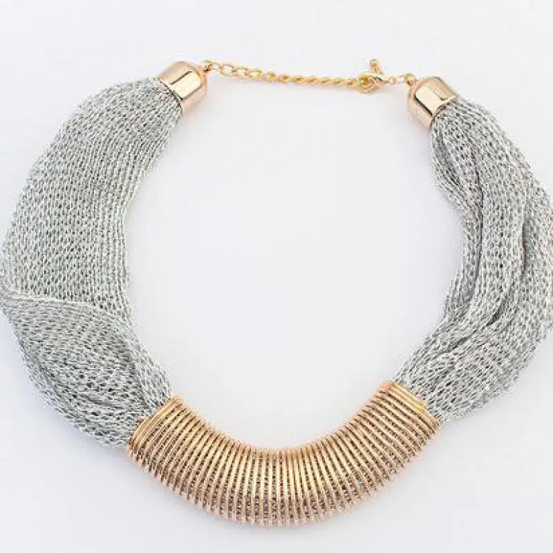 Массивное ожерелье крупное ювелирное изделие массивное женская бижутерия