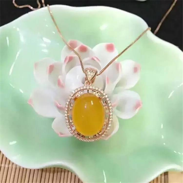 

KJJEAXCMY boutique jewelry, Natural jade pith female pendants, inlaid jewelry wholesale, S925 sterling silver wholesale