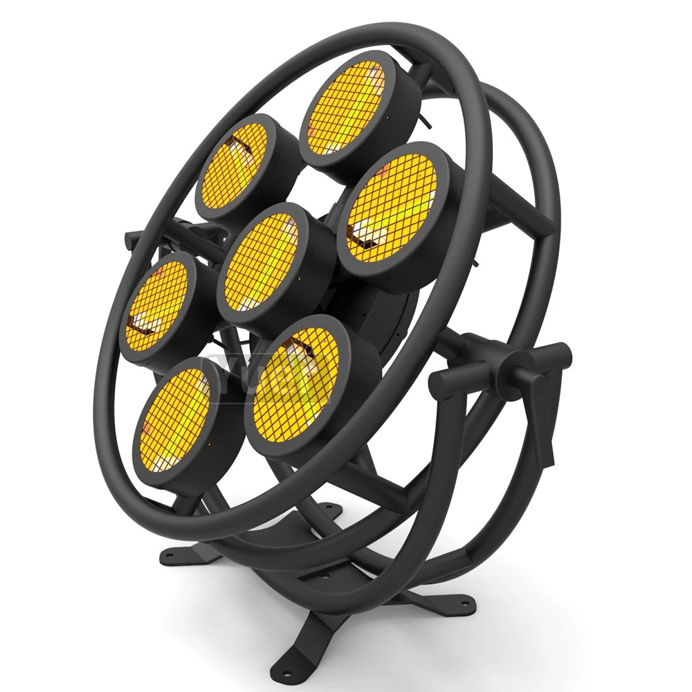 Koop 4 Stks/partij Nieuwe Projector Dj Stage Light Hexagon/Ronde 7X300W Halogeen Retro Flitslicht Muziek Magic Effect Disco Dj Party Lamp