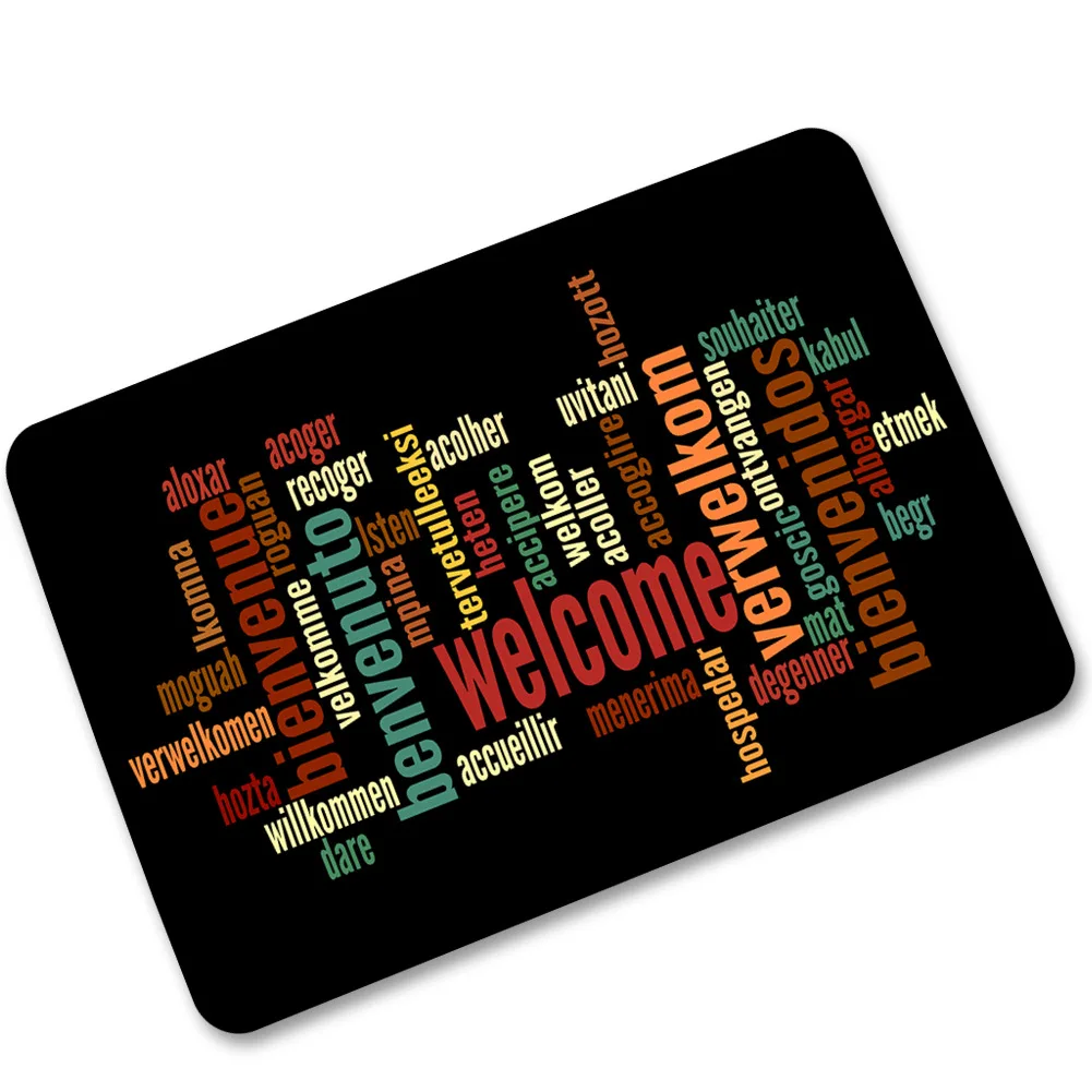 Резиновые Противоскользящие коврики для входной двери черные и белые с узором