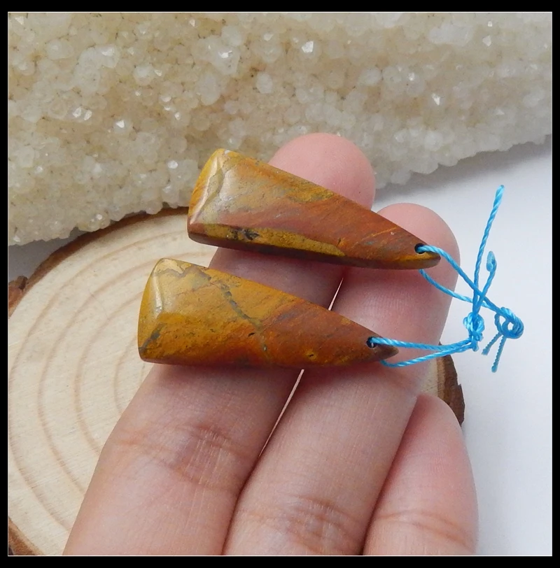 Серьги гвоздики из яшмы с натуральным камнем 30x12x5 мм 5 1 г|earring findings|tiger fashiondecorating style