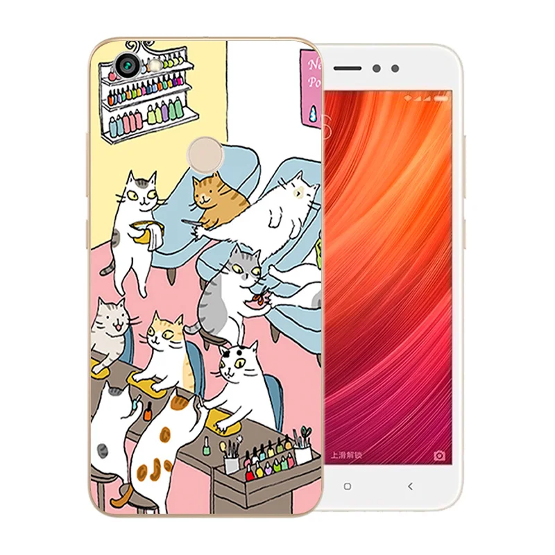 For Xiaomi Redmi Note 5A Prime Fingerprint Cases Silicone Cats Family Pattern 5.5&quot Phone for Hongmi Pro Cover |