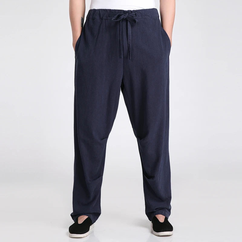 Китайские мужские брюки кунг-фу высококачественные хлопковые льняные