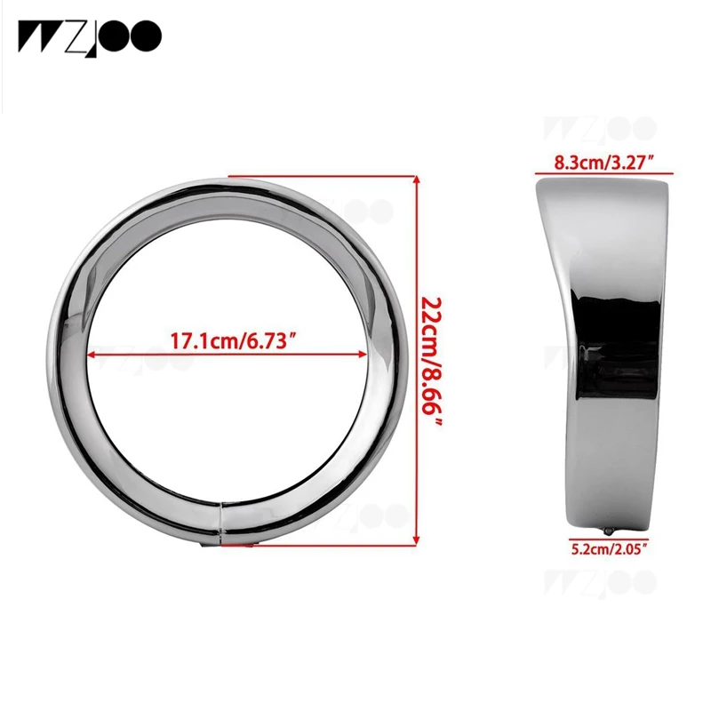 Motorcycle 7 inch Chrome Headlight Headlamp Trim Ring ForUniversal motorcycle Touring Road King Glide Street and Tri |