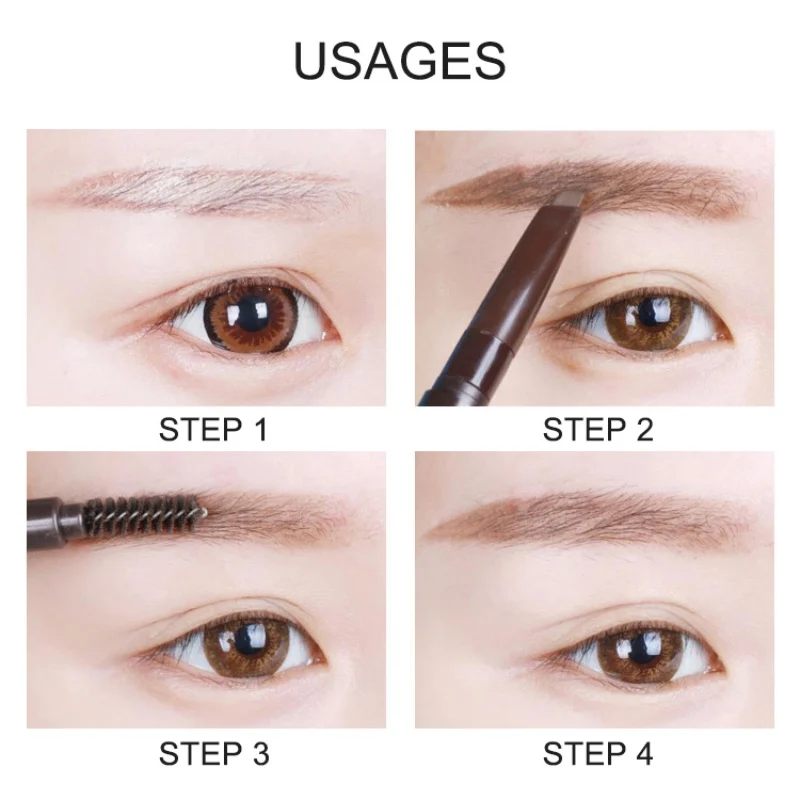 Новый 5 видов цветов карандаш для бровей с двойным концом водостойкий