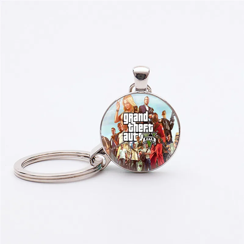 As Shown 17 Стиль PS4 GTA 5 игра Grand Theft Auto 5 брелки серебряное покрытие ручной работы подвески ювелирные изделия - Цвет: As Shown
