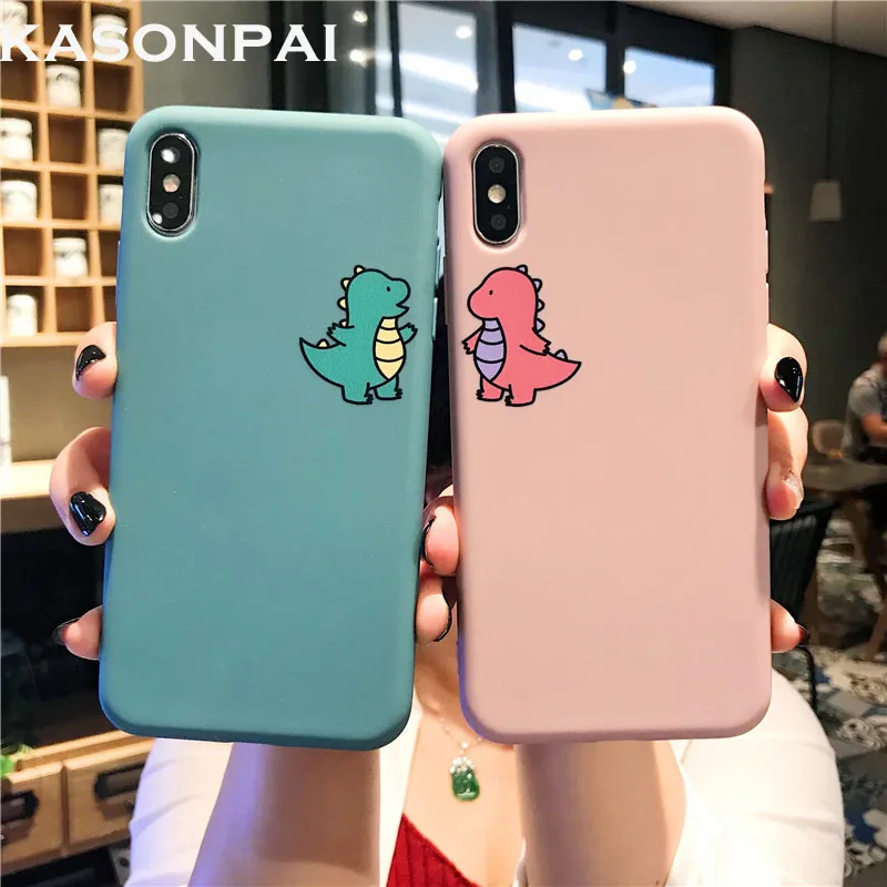 Милый мультяшный чехол для телефона для iphone 8 Plus 6 6S 7 X с милым динозавром для iphone Xs max XR Capa