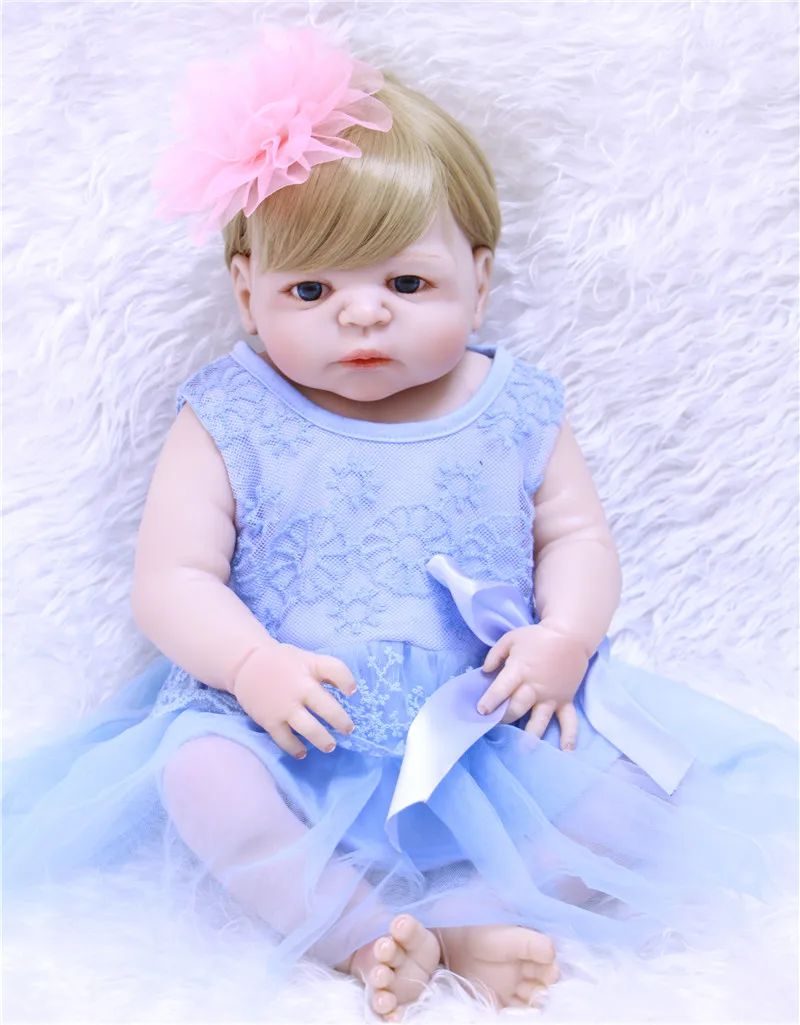 Полноразмерная силиконовая кукла реборн Bebe 55 см игрушки для новорожденных