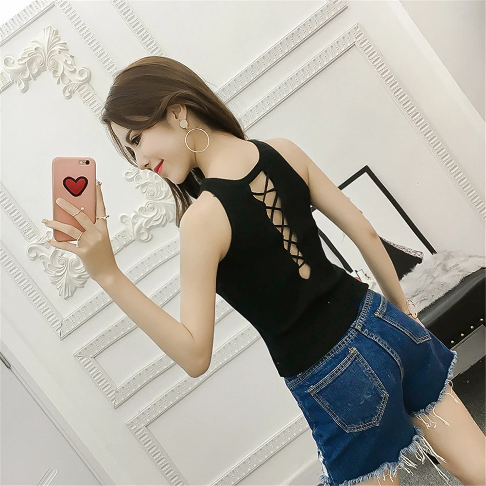 Майка женская трикотажная без рукавов с вырезами 200 096|Майки| |