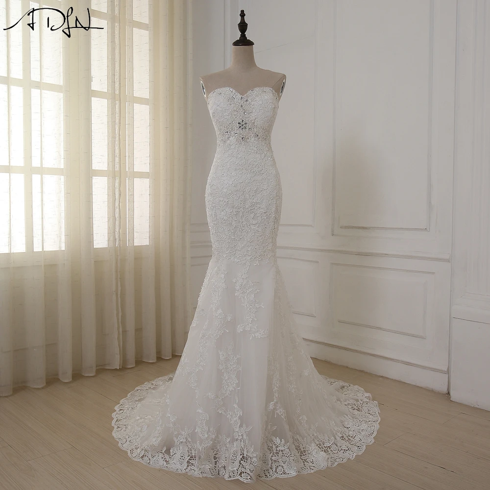 ADLN высококачественный расклешенный свадебное платье на заказа милое кружевное с
