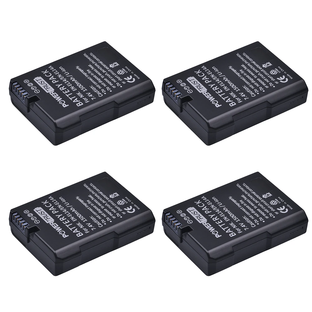 PowerTrust 4x1500 мАч EN EL14 EL14a батарея для Nikon D90 D300 D5300 D5200 D5100 D3300 D3200 D3100 P7100 P7200|Цифровые