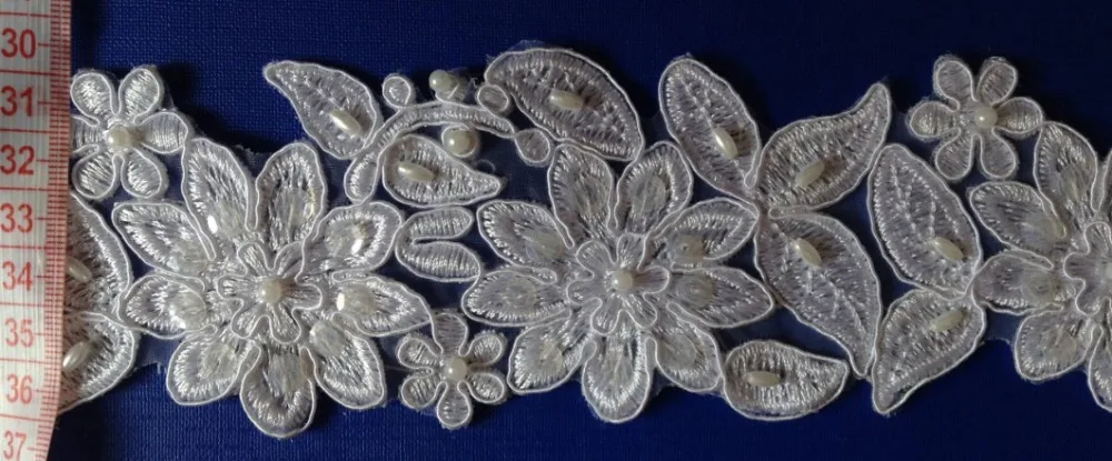 

6cm organdy polyester embroidery framed beaded and sequined lace,wedding accessories lace,veil trim,XERY027F