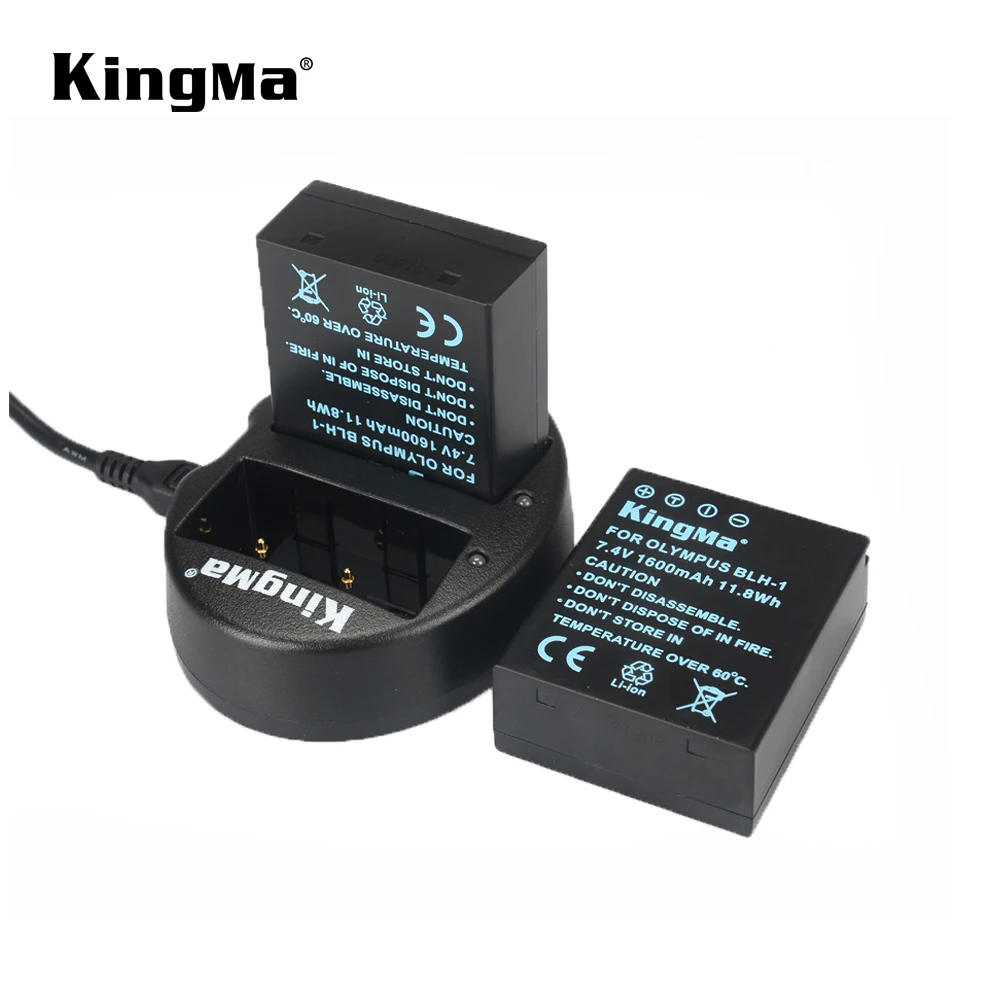 KingMa 2 шт. 1600 мА/ч, BLH-1 BLH1 BLH 1 Замена Батарея и двойной микро-usb Зарядка для Olympus E-M1 Mark II Камера