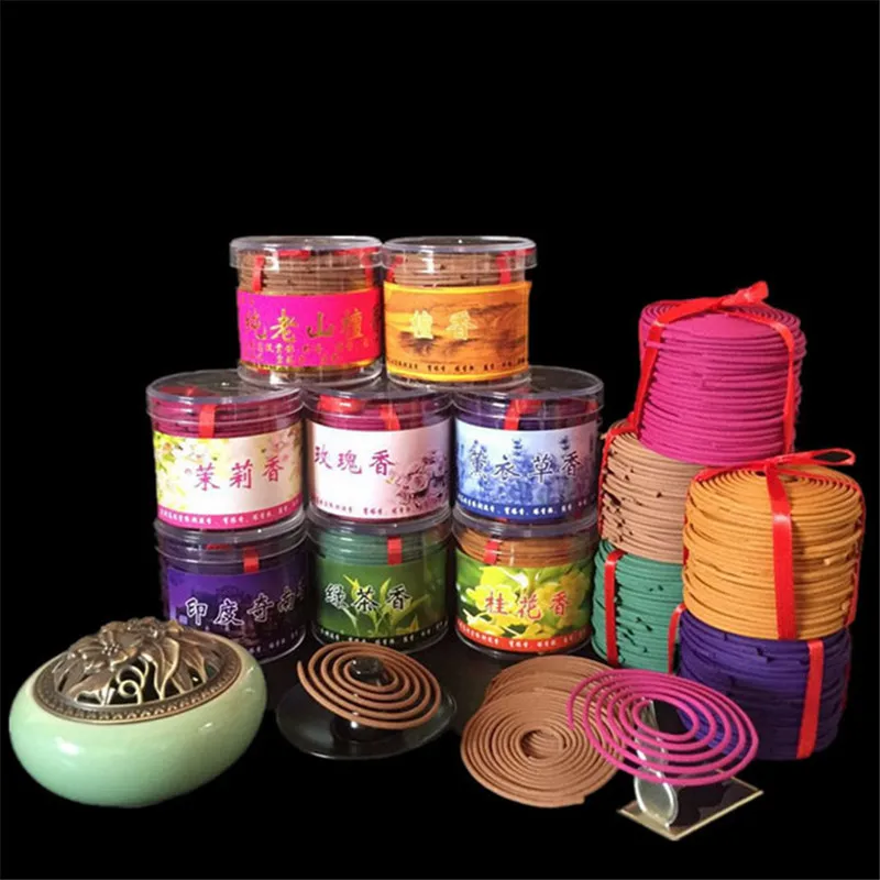 

48Pcs/Box Bathroom Interior Bedroom Toilet Odor Of Natural Perfume Aromatherapy Sandalwood Coil Incense Tibetan Incense India