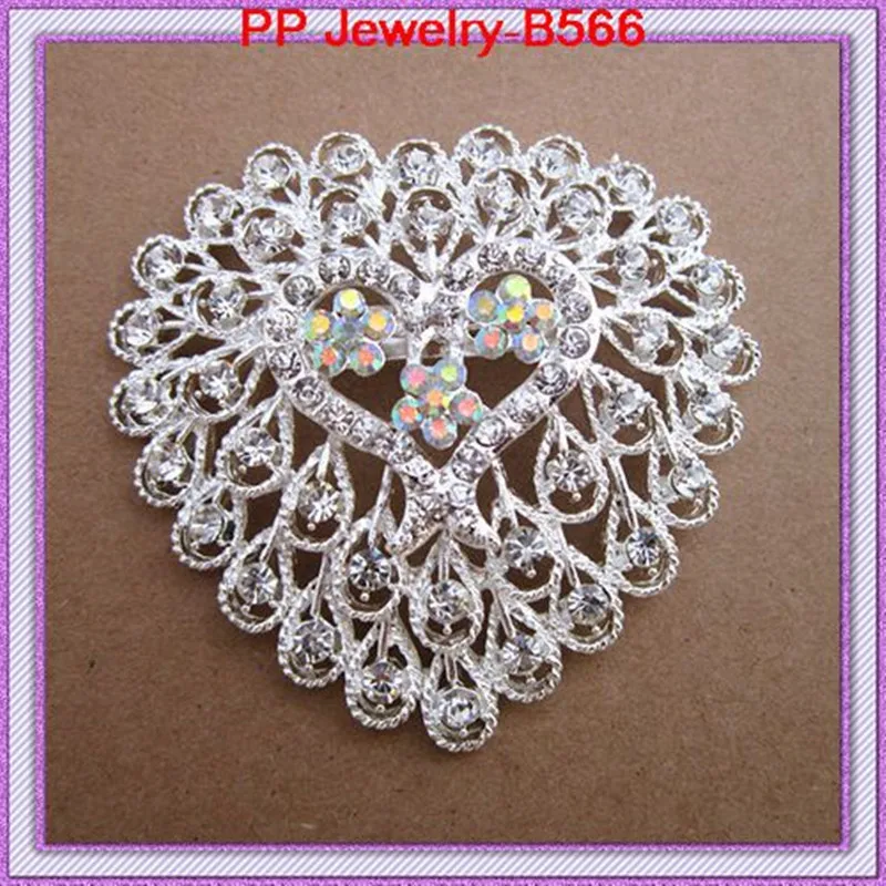 Заводская дешевая цена большое сердце Кристалл Стразы серебряные бриллиантовые