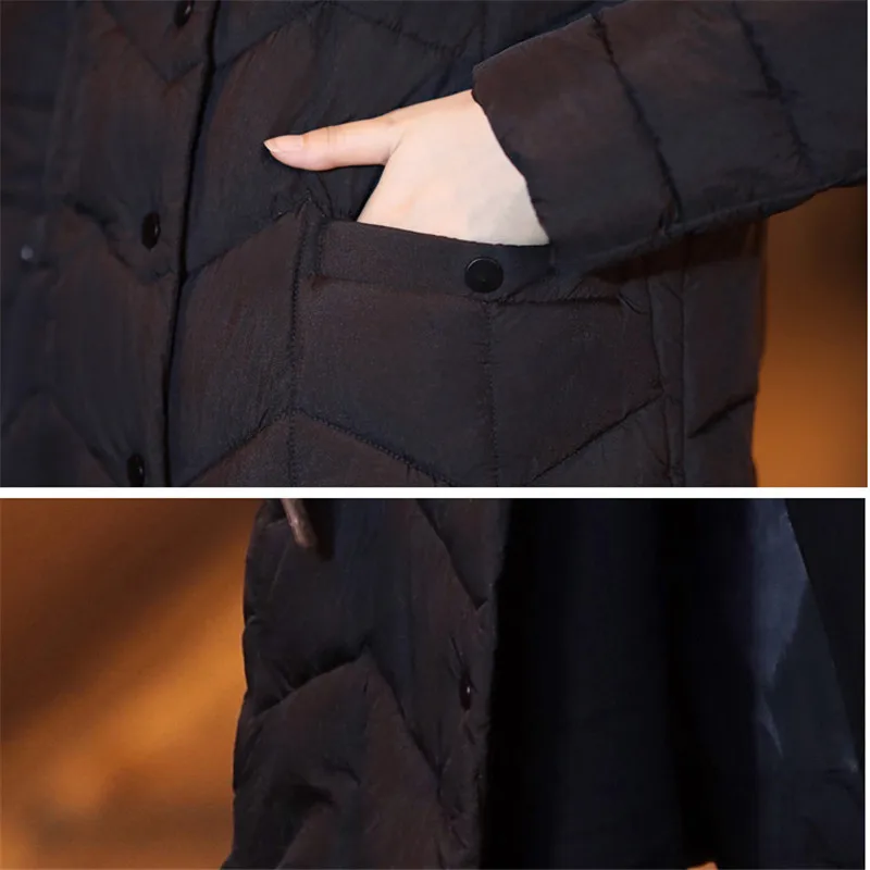 Зимняя женская верхняя одежда 2018 модная новинка средней длины тонкая хлопковая