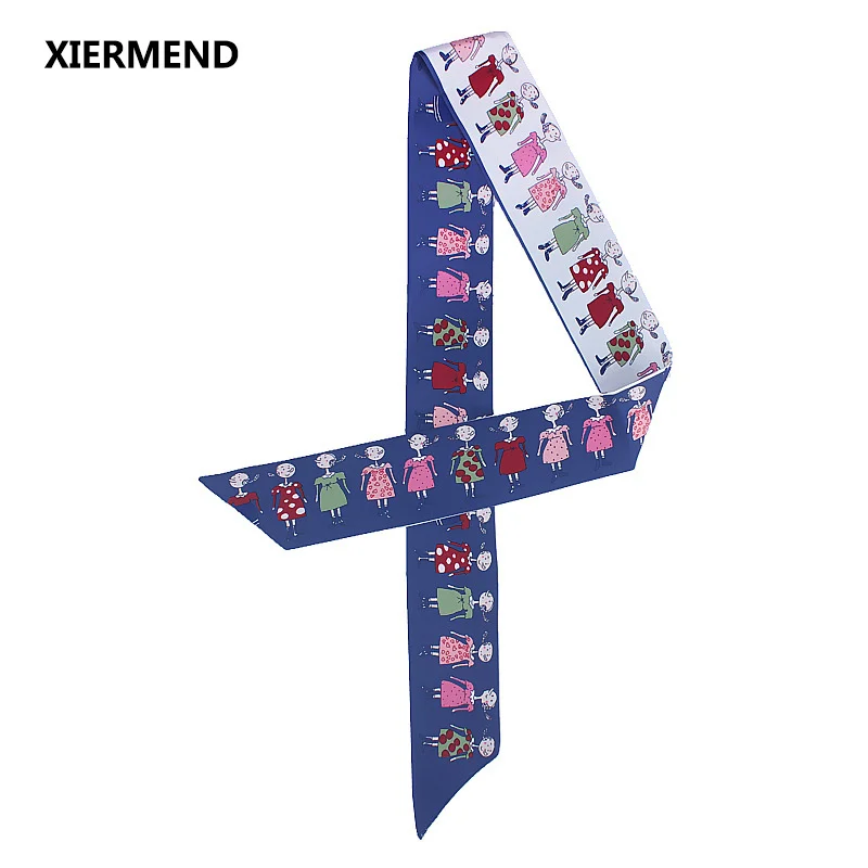 2018 новый дизайн Мультяшные персонажи галстук сумка маленький узкий длинный шарф
