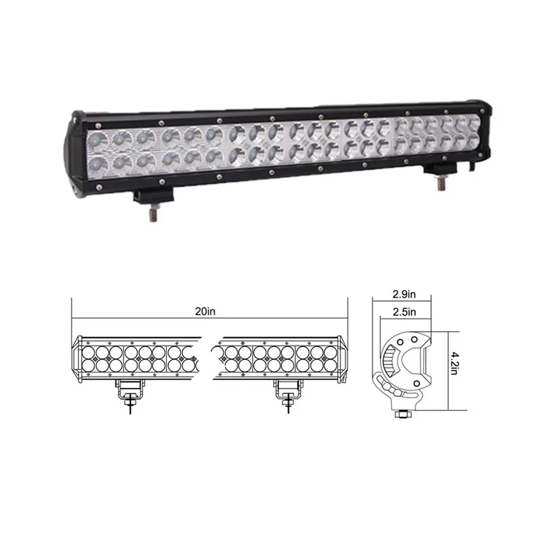 20in 126W Combo " 7" 1" 20" 2" внедорожный светодиодный светильник 126 Вт Рабочий светильник Combo18W 72 Вт 180 Вт 288 Вт для внедорожника 4X4 светодиодный противотуманный светильник - Цвет: 20in 126W Combo