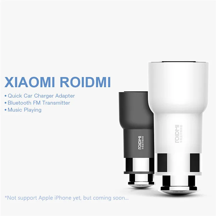 Автомобильное зарядное устройство Xiaomi ROIDMI Bluetooth 4 0 fm-передатчик 5 в 2 1 А быстрое