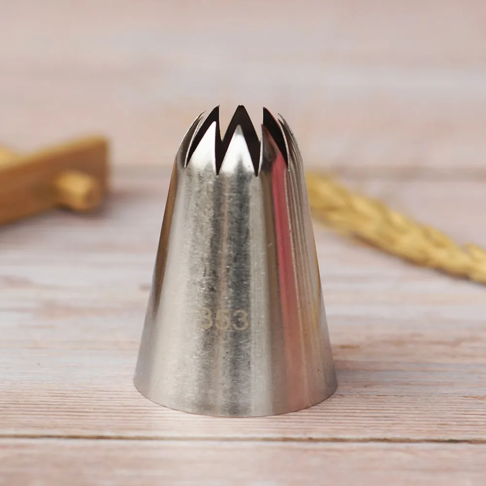 Кондитерская насадка #353 большого размера с закрытым звездами украшение торта