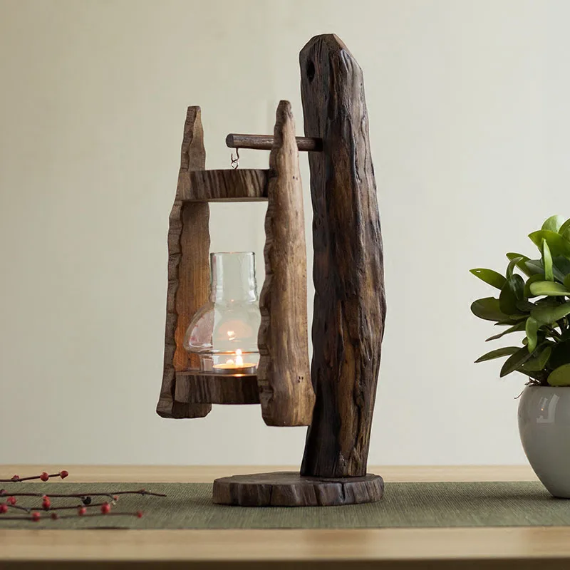 Style A Тайский деревянный подсвечник винтаген стеклянная крышка Рождество Velas Decorativas день рождения держатели украшения дома WZF044 - Цвет: Style A