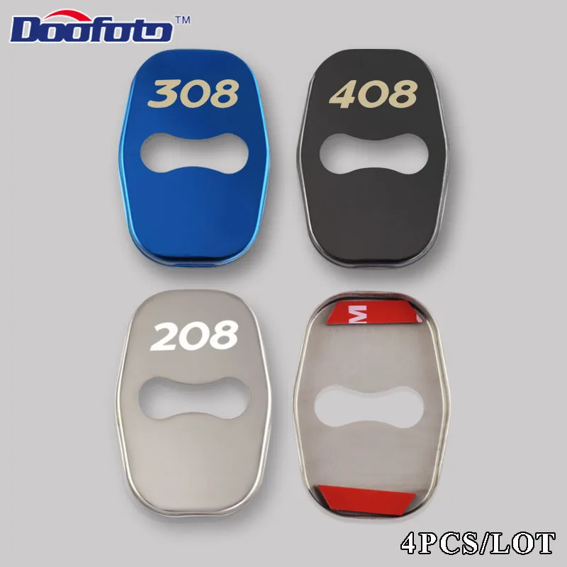 Doofoto автомобильный Стайлинг авто защита дверной замок чехол для Peugeot 208 308 408 508 2008