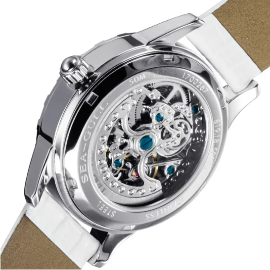 Женские часы с цветком и перламутровым циферблатом Seagull автоматические Модные