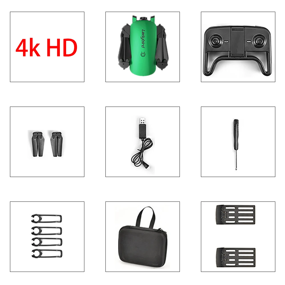 4k green 2 battery Дрон 4 K HD воздушный Квадрокоптер для фотографий оптический поток hover интеллектуальное следование двойной камеры Дистанционное управление вертолет R8 Дрон квадрокоптер с камерой квадракоптер квадрокоптер с камерой п - Цвет: 4k green 2 battery