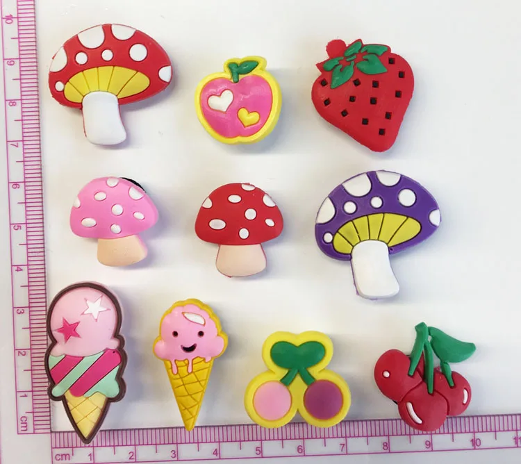 CCOR 10 шт. ПВХ свежие фрукты и грибы обуви талисманы подходят для детской кросс