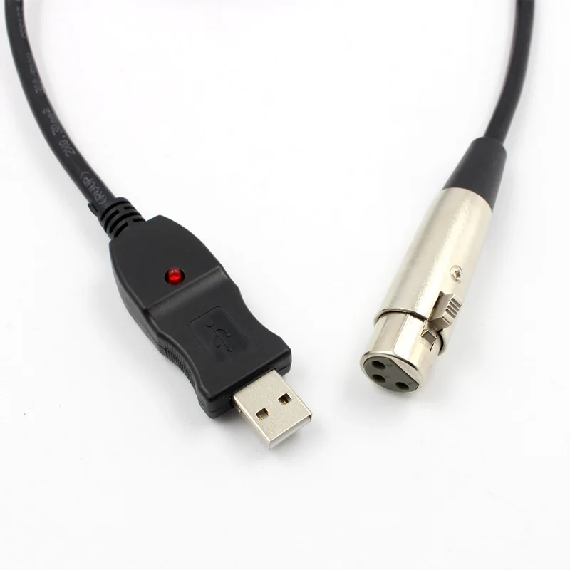 3Pin XLR Женский USB к кабель-адаптер микрофонный кабель студийный аудио 3M для
