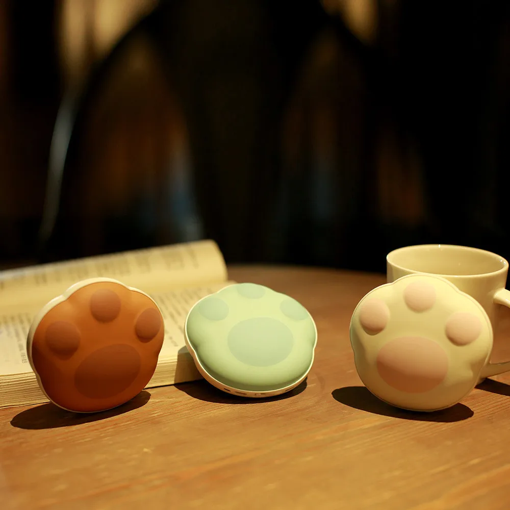 Грелка для рук и внешний аккумулятор, обогреватель, карманный нагреватель в виде медвежьей лапы, двусторонний нагреватель, удерживающий тепло, заряжаемый от USB, грелка для рук, карманные руки