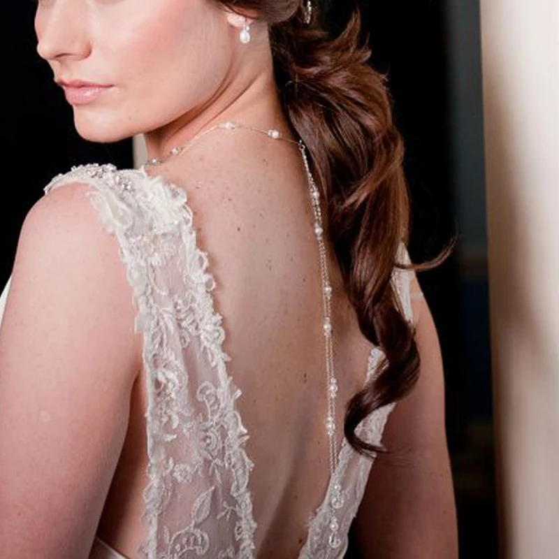 2020 свадебное ожерелье в виде заднего вида эффектное с цепочкой модное