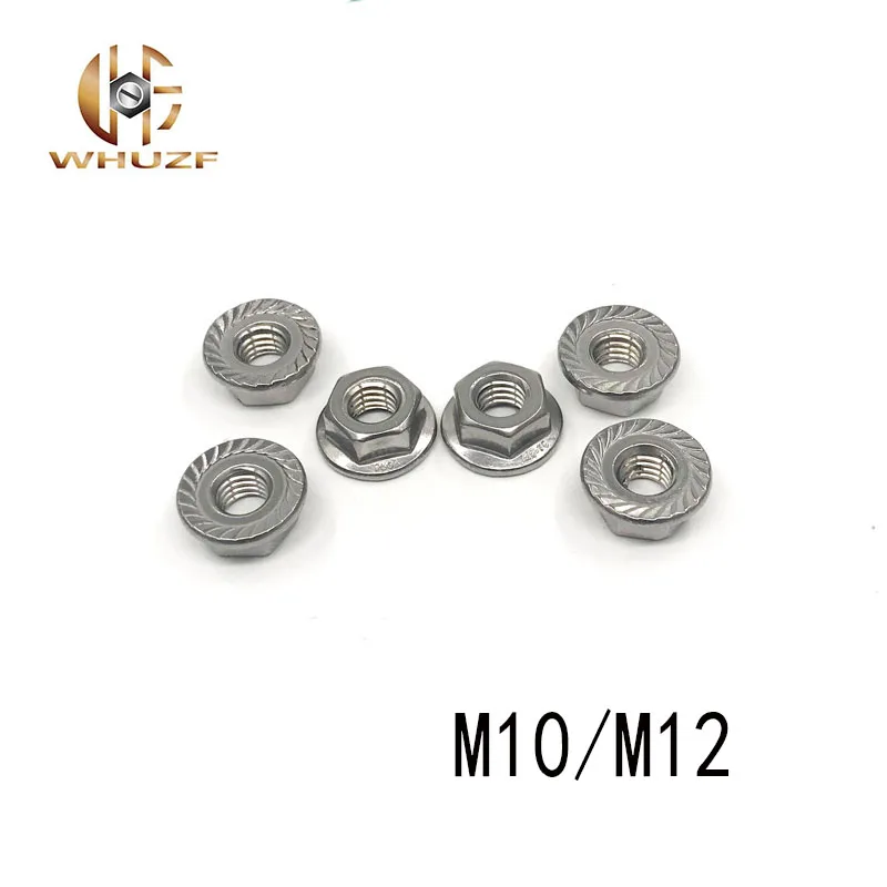 

M10 M12 lock nut,lock hex flange nut hardwar antiskid nut,316 stainless steel flange nut