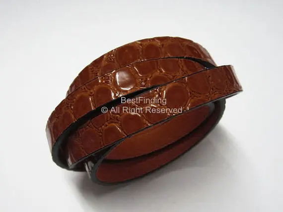 

10x2mm Light brown boa Flat leather cord PU leather cord