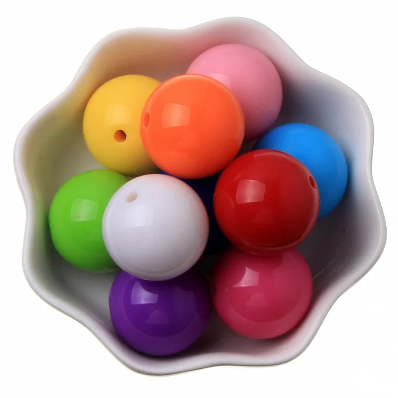 Color 21 Дешевые модные жевательная резинка Разноцветные Бусы акриловые бусины для изготовление ювелирных ожерелий браслет 6/8/10/12/14/16/18/20 мм - Цвет: Color 21