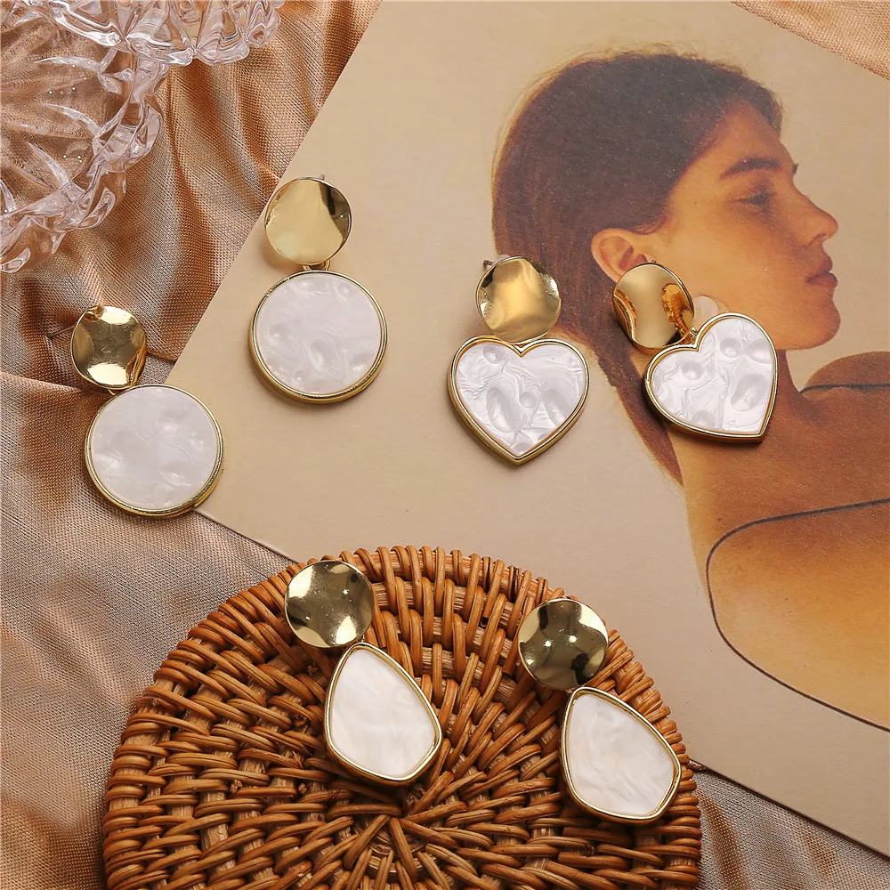 Корейские серьги 17KM золотого цвета 2022 для женщин влюбленные модные висячие с