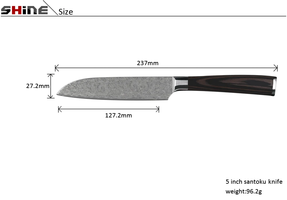 Xyj кухонные ножи 8 ''шеф-повар нарезки 7'' японского повара 5 ''santoku Utility