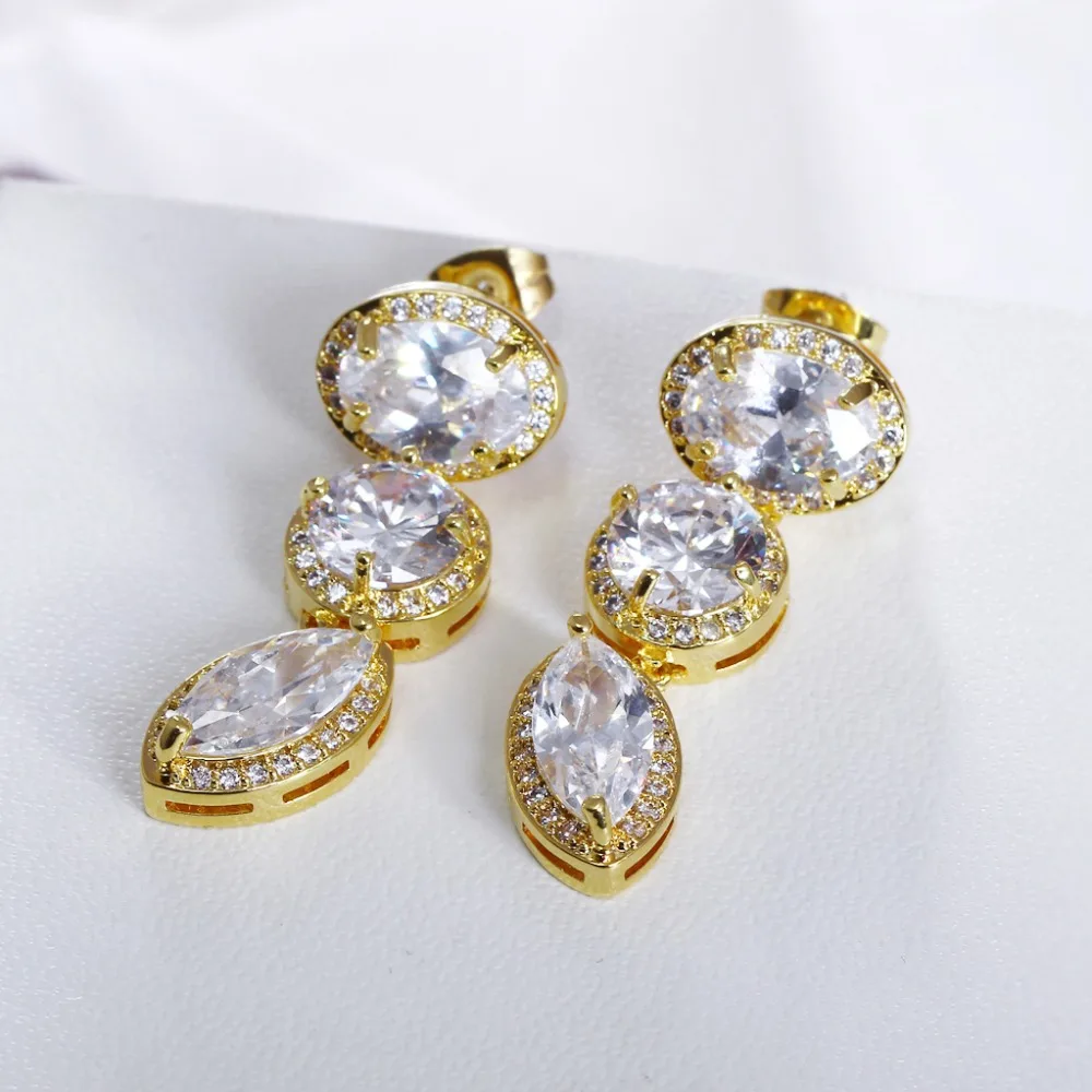 

Бесплатная доставка, роскошные серьги для женщин, длинные серьги-капли, белые свадебные серьги с фианитами, модные ювелирные изделия высоко...