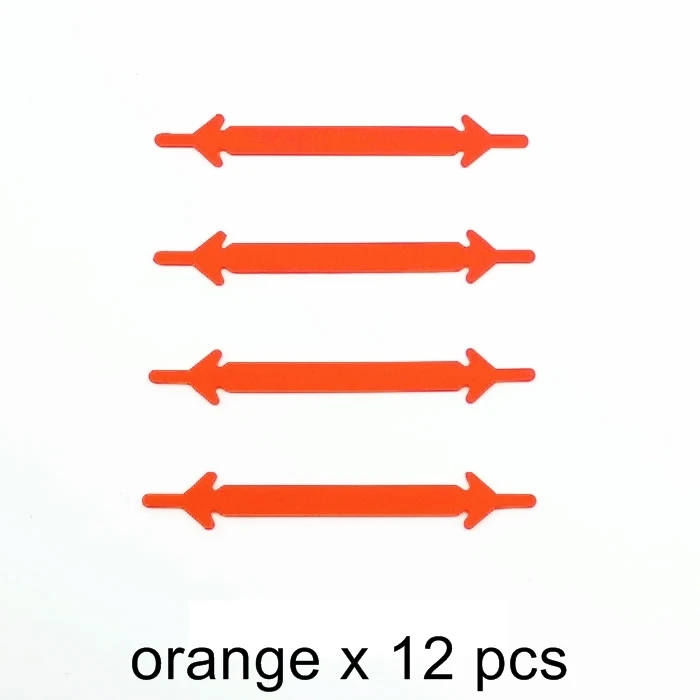 Orange Shoelaces 12 шт./партия, в ассортименте-11 расцветок, один(европейский) размер, новинка, эластичные силиконовые шнурки без галстука силиконовые шнурки для всех тапки Творческий шнурки G001a - Цвет: Orange Shoelaces