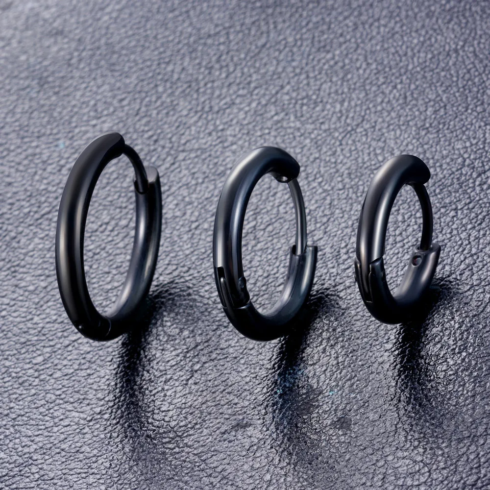 Стильные Простые женские и мужские модные серьги из нержавеющей стали 2 цвета