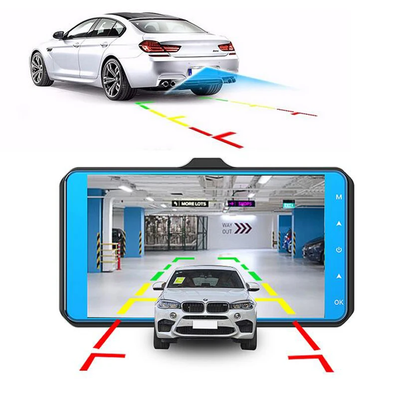 4 "ips Автомобильный видеорегистратор супер ночного видения ADAS 1296P видеокамера