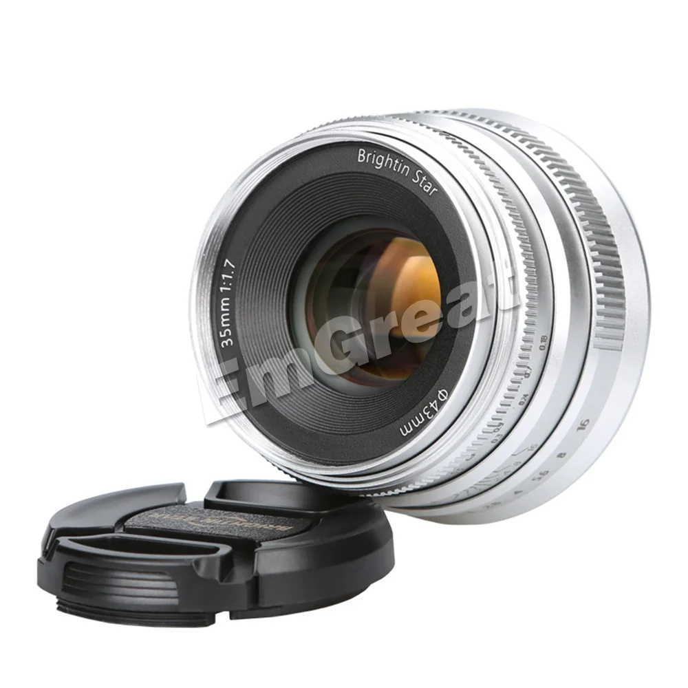 Brightin Star 35 мм F1.7 объектив с большой апертурой с ручной фокусировкой для sony E-mount/для Fuji/M4/3 mount беззеркальных камер