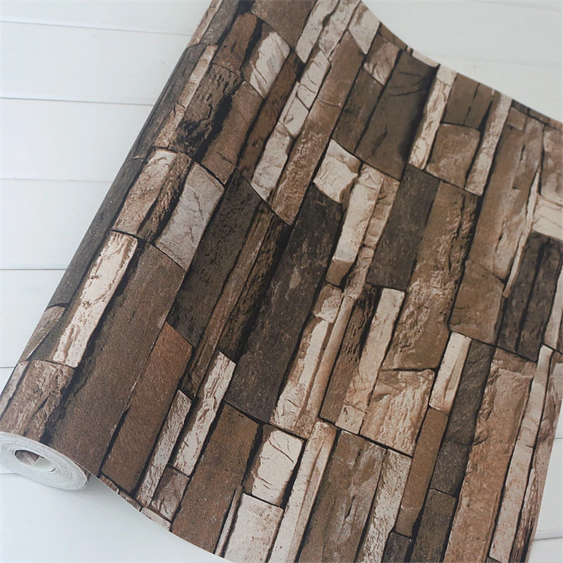 ПВХ деревянная каменная кирпичная настенная бумага рулон 3D современная
