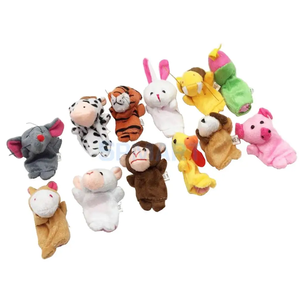 12 pieces Animal Finger Puppets Plush Cloth Doll Baby Parent Child Bedtime Storytelling Props Teaching Aids Developmental Toys |
