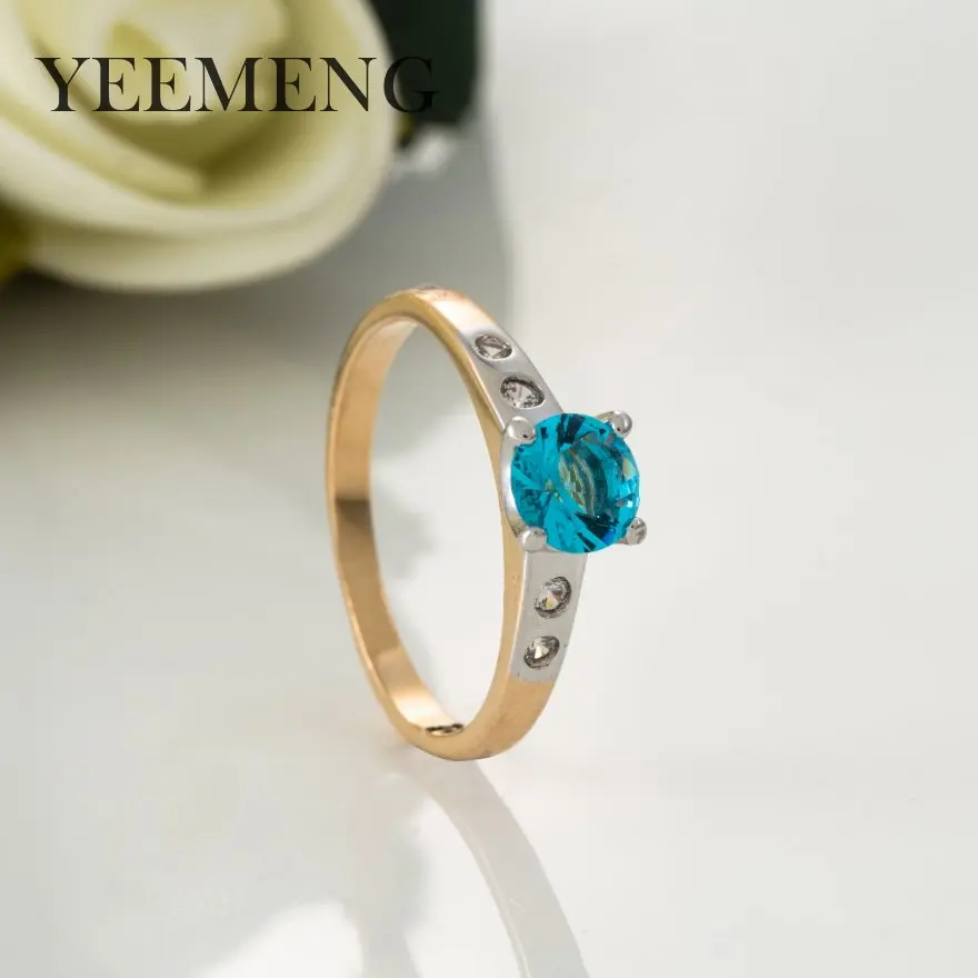 YEEMENG, модное дизайнерское кольцо, квадратные циркониевые кольца для женщин, ювелирные изделия, свадебный подарок на помолвку, Роскошные инкрустированные каменные кольца